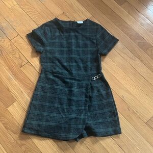 Zara Girls Plaid Jumpsuit Dress Romper.
